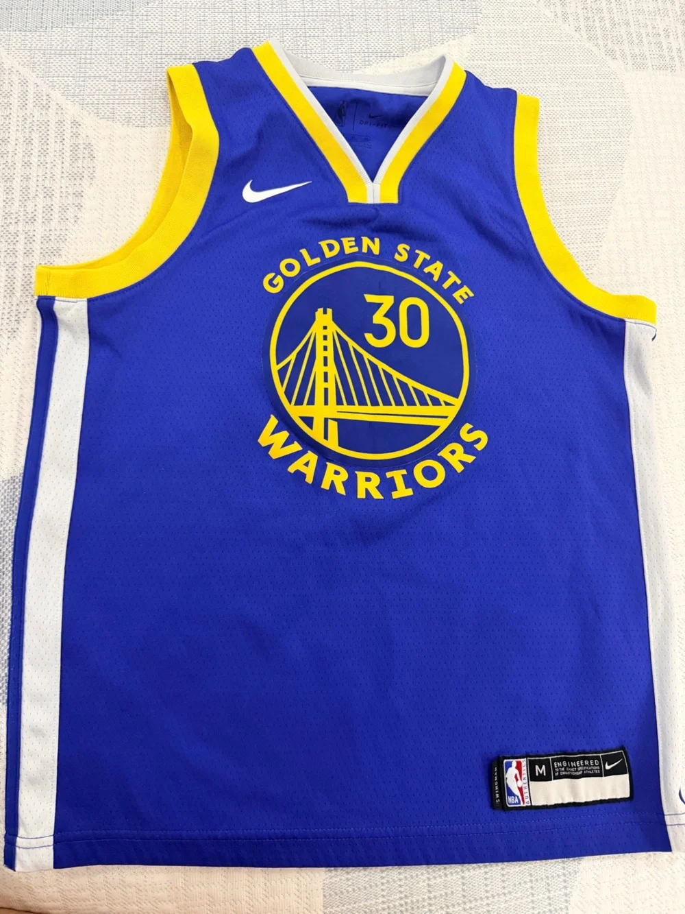Nike Golden State Warriors Blue and Yellow Kids Jersey